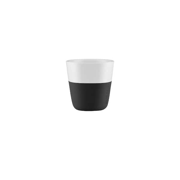 Eva Solo 3 oz. Porcelain Espresso Tumbler with Silicone Sheath in Carbon Black, Set of 2