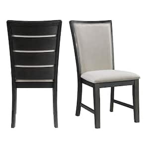 Jasper Black Upholstered Slat Back Dining Chair (Set of 2)
