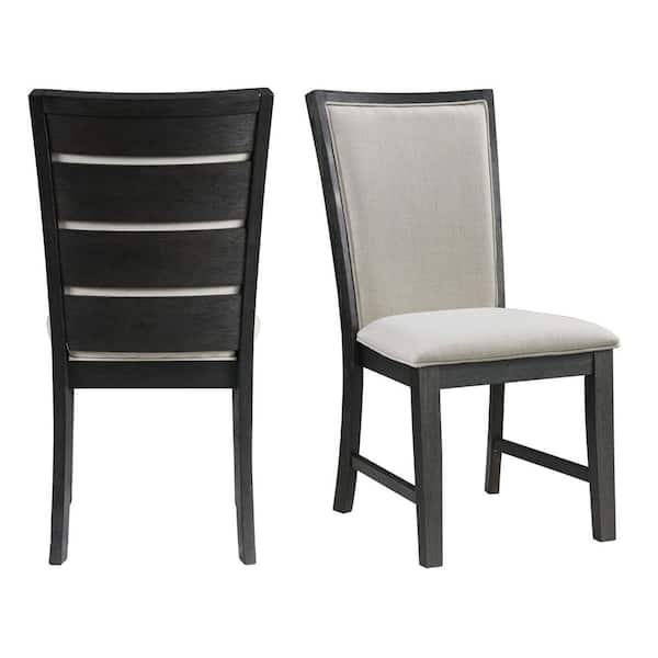 Picket House Furnishings Jasper Black Upholstered Slat Back Dining Chair (Set of 2)