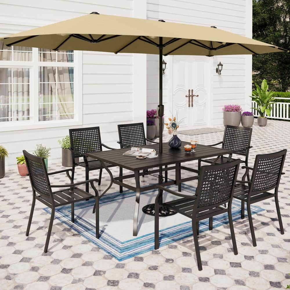 Dining set best sale with umbrella