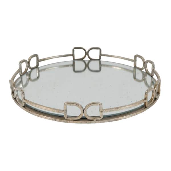Benjara Silver Decorative Tray