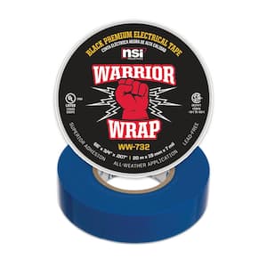 WarriorWrap Premium 3/4 in. x 66 ft. 7 mil Vinyl Electrical Tape, Blue