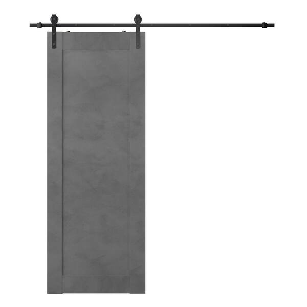 Belldinni Vona 07 24 in. x 80 in. Dark Urban Finished Composite Core Wood Sliding Barn Door with Hardware Kit