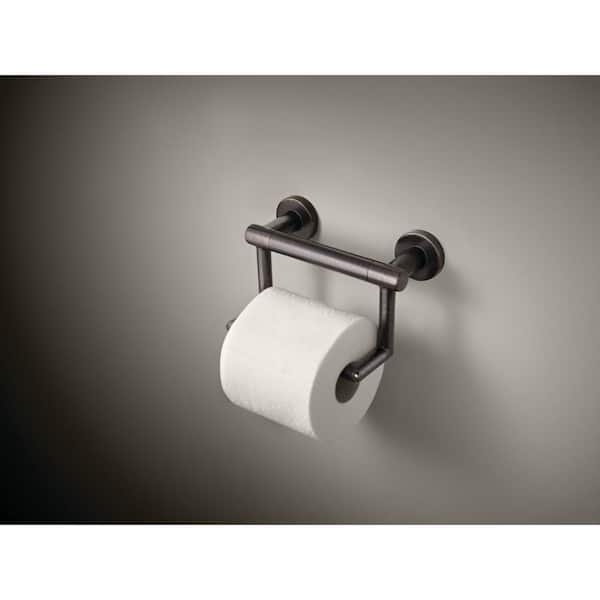 Contemporary Wall Mount Toilet Paper Holder with ADA Compliant Bathroom Balance Assist Bar in Venetian Bronze