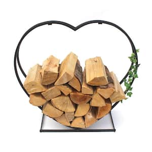 21.5 in. Heart Shaped Metal Firewood Rack