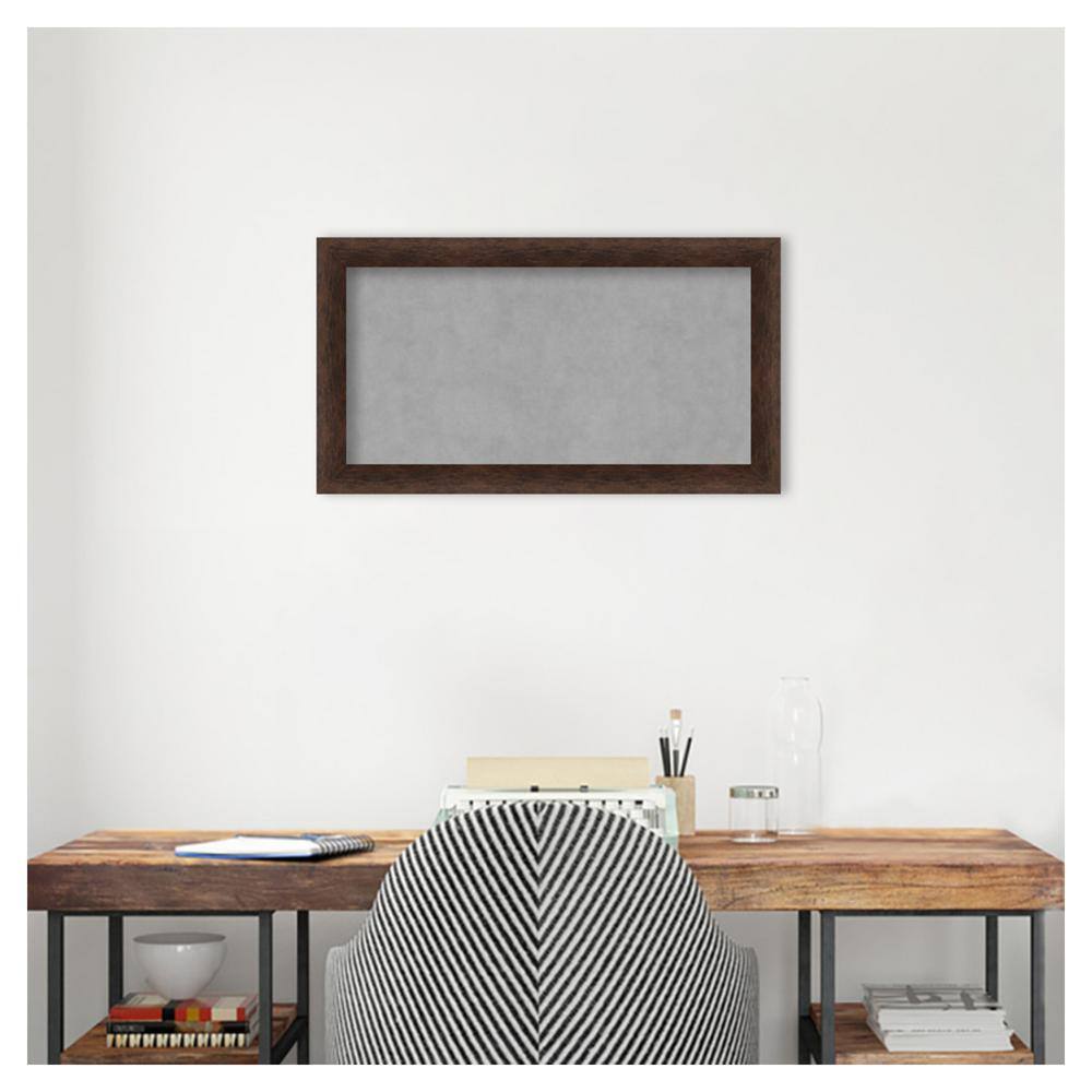 Warm Walnut Narrow Framed Magnetic Memo Board 27x15