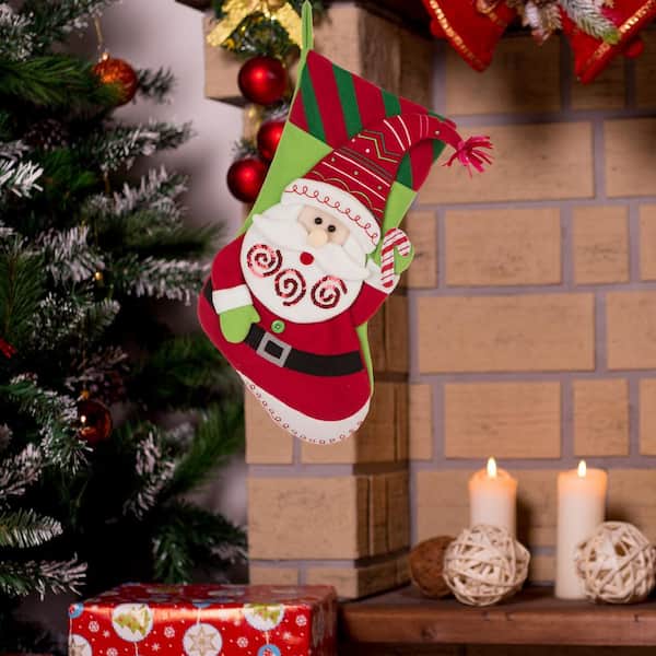 Gray felt Christmas stocking, 1 pc. Stockings by Decomundo Home