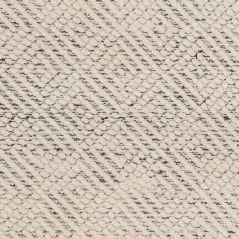 Ivory and Light Grey Wool Hand-Tufted Runner Rug