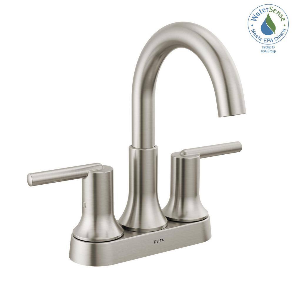 Sleek Trinsic 8'' Stainless Steel Modern Centerset Bathroom Faucet
