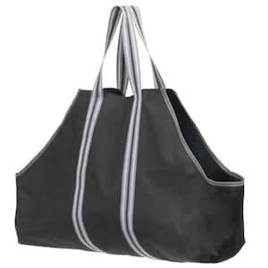 Firewood Carrier Bag Large 28 in. x 9 in. x 18 in. Black/Gray
