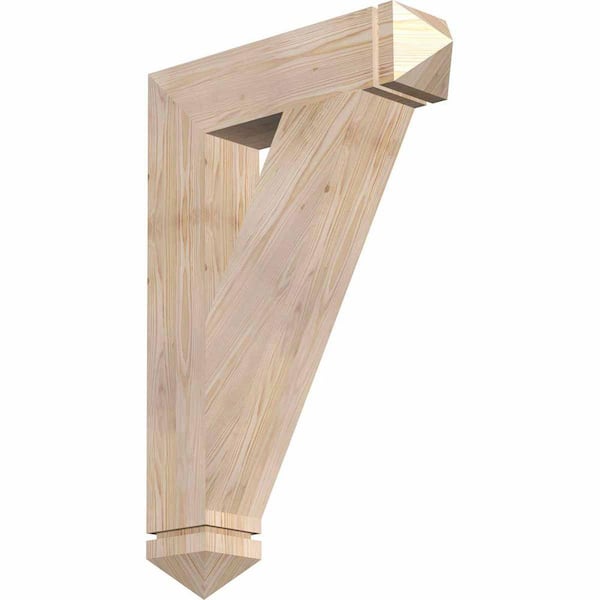 Ekena Millwork 5.5 in. x 38 in. x 26 in. Douglas Fir Traditional Arts and Crafts Smooth Bracket