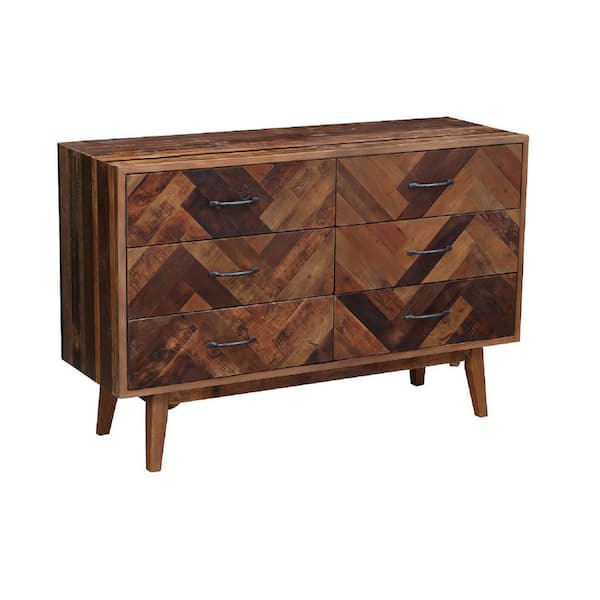 Boraam Benton Oak Wood 6-Drawer Natural Oak Rectangular Dresser (31 in. H x 47 in. W x 16 in. D)
