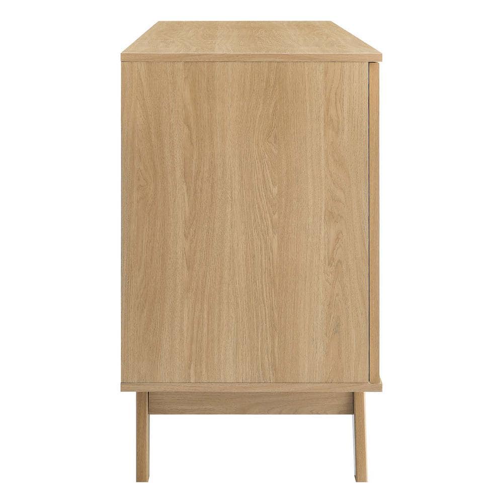 Soma 59" Oak Sideboard with Rattan Sliding Doors
