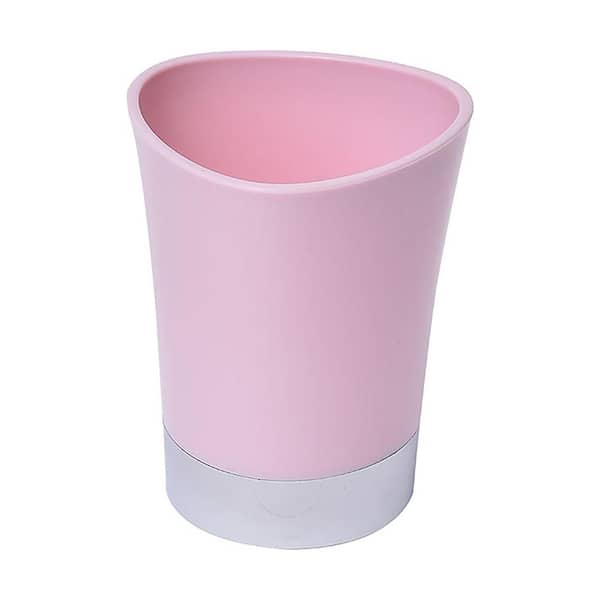 Unbranded Bath Tumbler Toothbrush Holder Chrome Base Light Pink