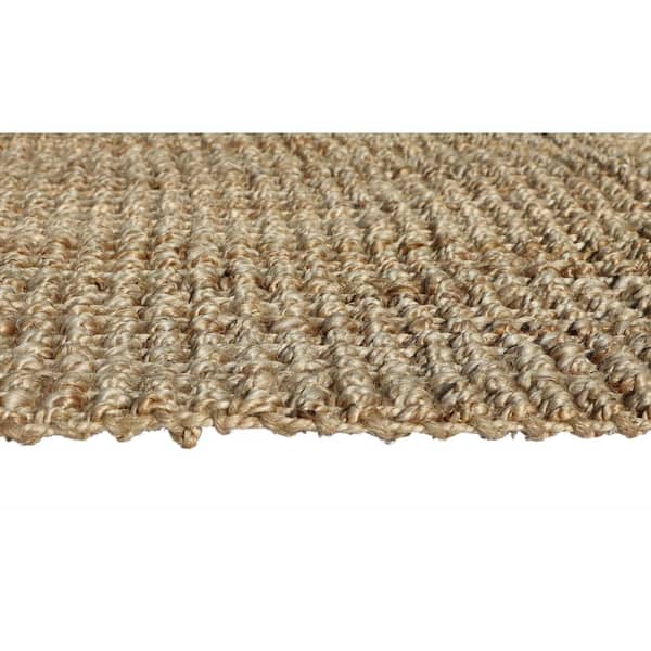 N A 5 X8 Hand Woven Boucle Natural, Jute Rug Without Backing