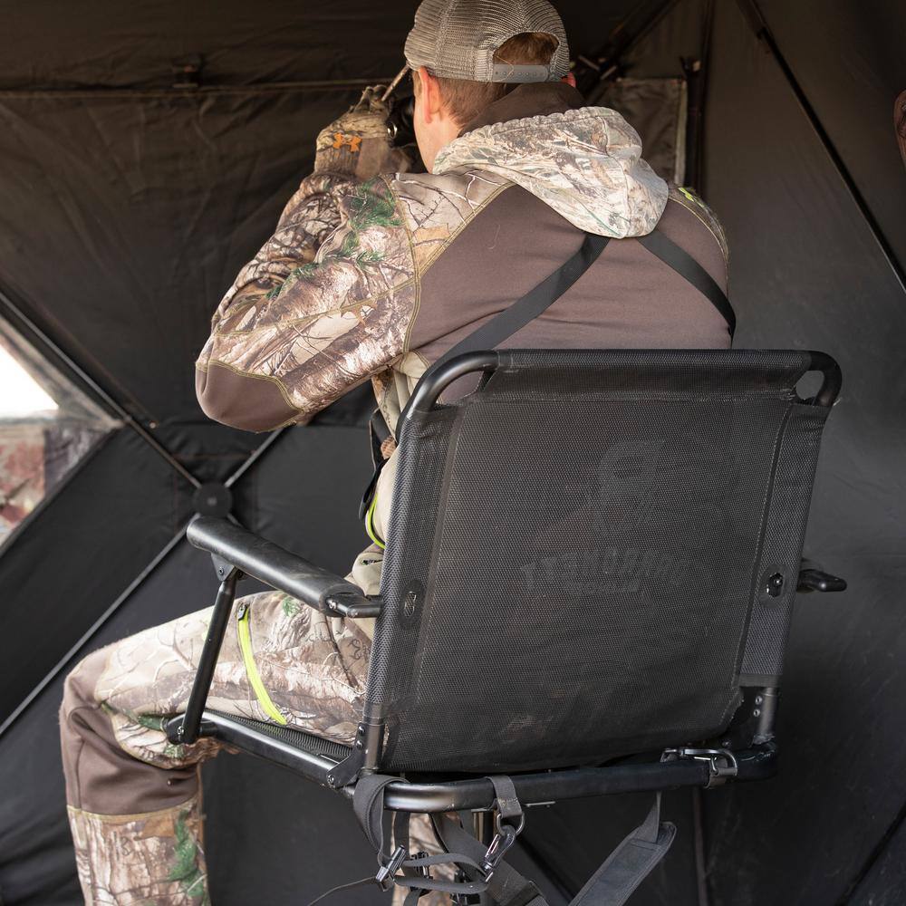 Deluxe Wide Swivel Hunting Chair with TearTuff Mesh and Adjustable Legs