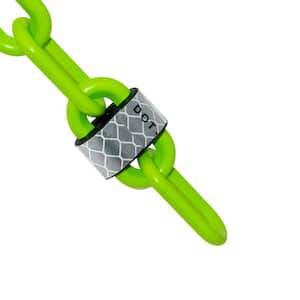 2 in. (#8,51 mm) x 25 ft. Safety Green Reflective Plastic Barrier Chain