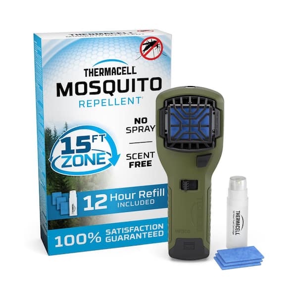 Thermacell MR300G Outdoor Cordless Portable Mosquito Insect Bug Repellent in Olive Green with 225 ft. Coverage and Deet Free