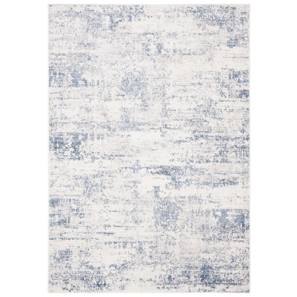 SAFAVIEH Amelia 4 ft. x 6 ft. Ivory/Blue Abstract Distressed Area Rug