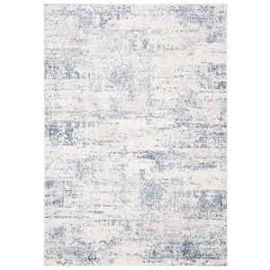 Amelia 5 ft. x 8 ft. Ivory/Blue Abstract Distressed Area Rug