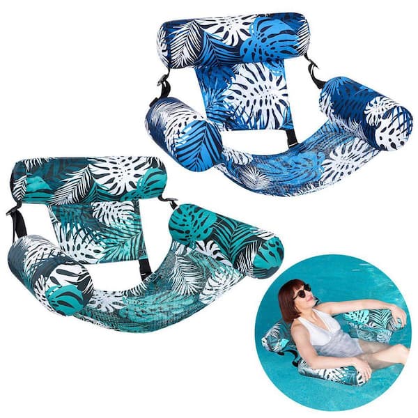 2-Pieces Flower Pattern Pool Float Hammock Chairs