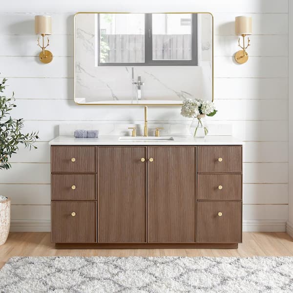 ROSWELL Oza 60 in.W x 22 in.D x 33.9 in.H Single Sink Bath Vanity in ...