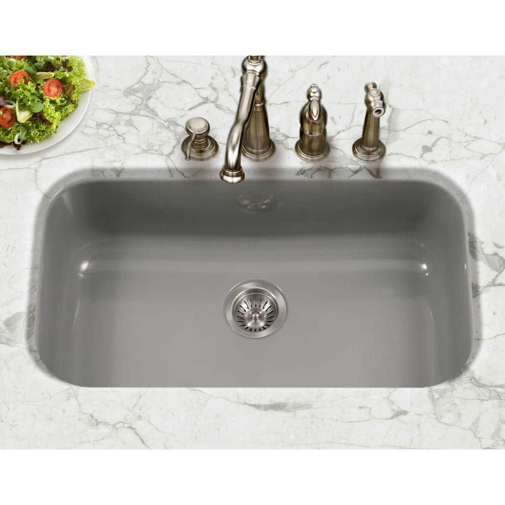 Slate Cast Iron Single Bowl Undermount Kitchen Sink
