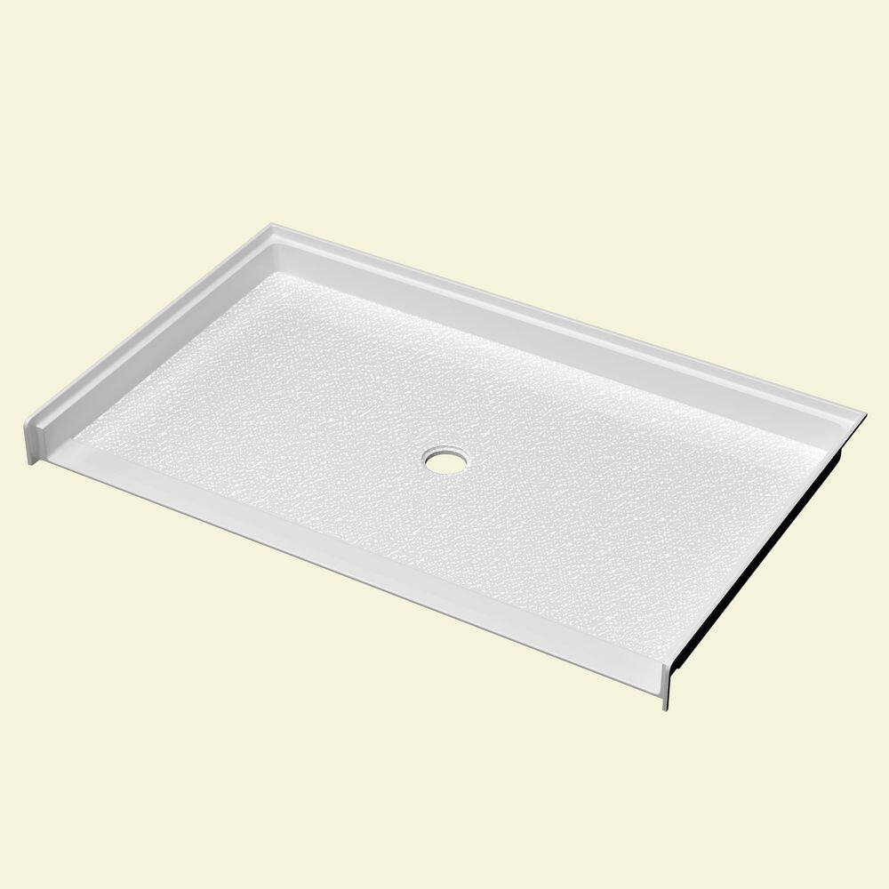 Zeafive 60 in. L x 36 in. W Alcove Acrylic ADA Shower Pan Base with ...