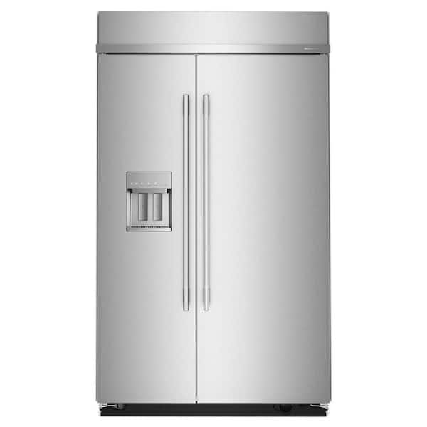 48 in. 29.4 cu.ft. Built-In Side-by-Side Refrigerator in Stainless Steel with PrintShield Finish with Exterior Dispenser