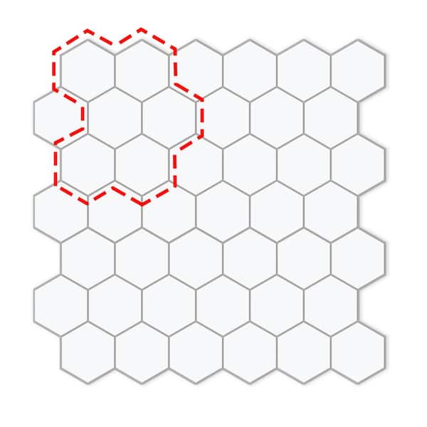 sunwings Hexagon 6 in. x 6 in. White Peel and Stick BacksplashStone Composite Wall Tile