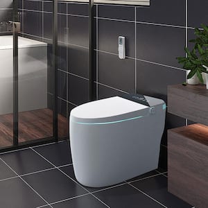 1-Piece 1.28 GPF Dual Flush Elongated Tankless Smart Toilet in White, Seat Included, with Dryer and Warm Water