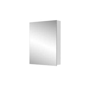 20 in. W x 26 in. H Rectangular Recessed/Surface Mount Beveled Single-Door Bathroom Medicine Cabinet with Mirror,White
