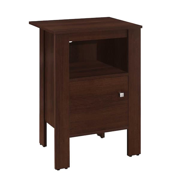 HomeRoots Jasmine 24.25 in. Cherry, Particle Board, Storage - Accent Table