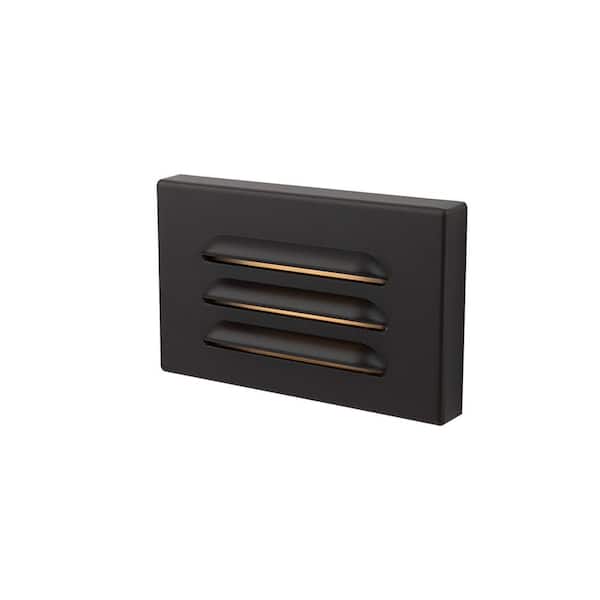 WAC LANDSCAPE Horizontal 5 in. Surface Louvered Step Light Low-Voltage Integrated LED 12-Volt Bronze on Aluminum Alloy 3000K