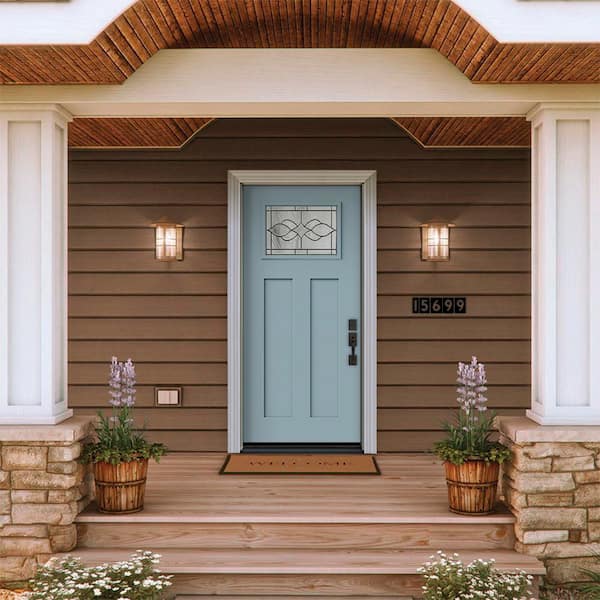 JELD-WEN 36 in. x 80 in. Left-Hand 1/4-Lite Craftsman Carillon