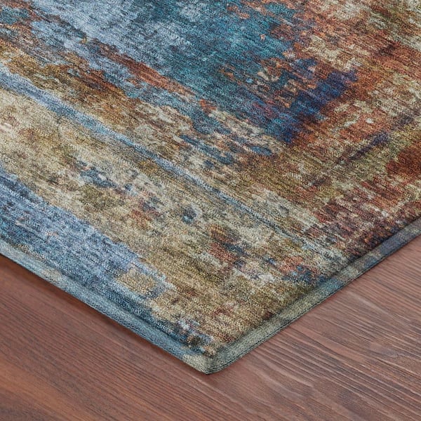 Mayfield Premium Machine Washable Abstract AMF2300 Beige 8 ft. x 10 ft. Area Rug