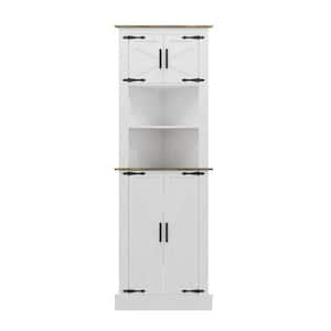 24 in. W x 13 in. L x 67 in. H MDF Ready to Assemble Kitchen Bathroom Storage Corner Cabinet in White