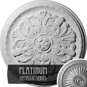 17-1/8 in. x 1-1/2 in. Washington Urethane Ceiling Medallion (Fits Canopies upto 2-7/8 in.), Platinum