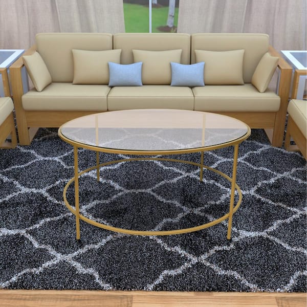 The Urban Port 36 In Gold Clear Medium, Wayfair Round Coffee Table Glass Top