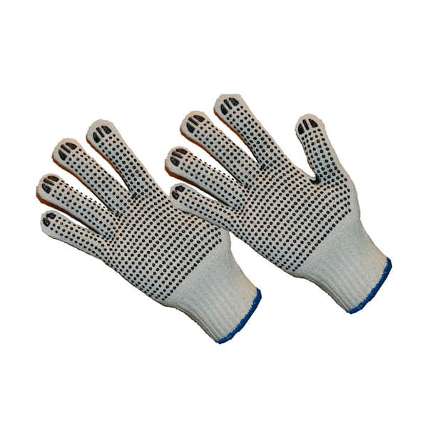Reversible PVC Dotted String Knit Gloves, 12 Pair Value Pack