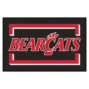 NCAA University of Cincinnati Bearcats Logo Black 2 ft. x 3 ft. Area Rug