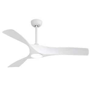 52 in. White Indoor Ceiling Fan with LED Lights and Remote DC Ceiling Fan