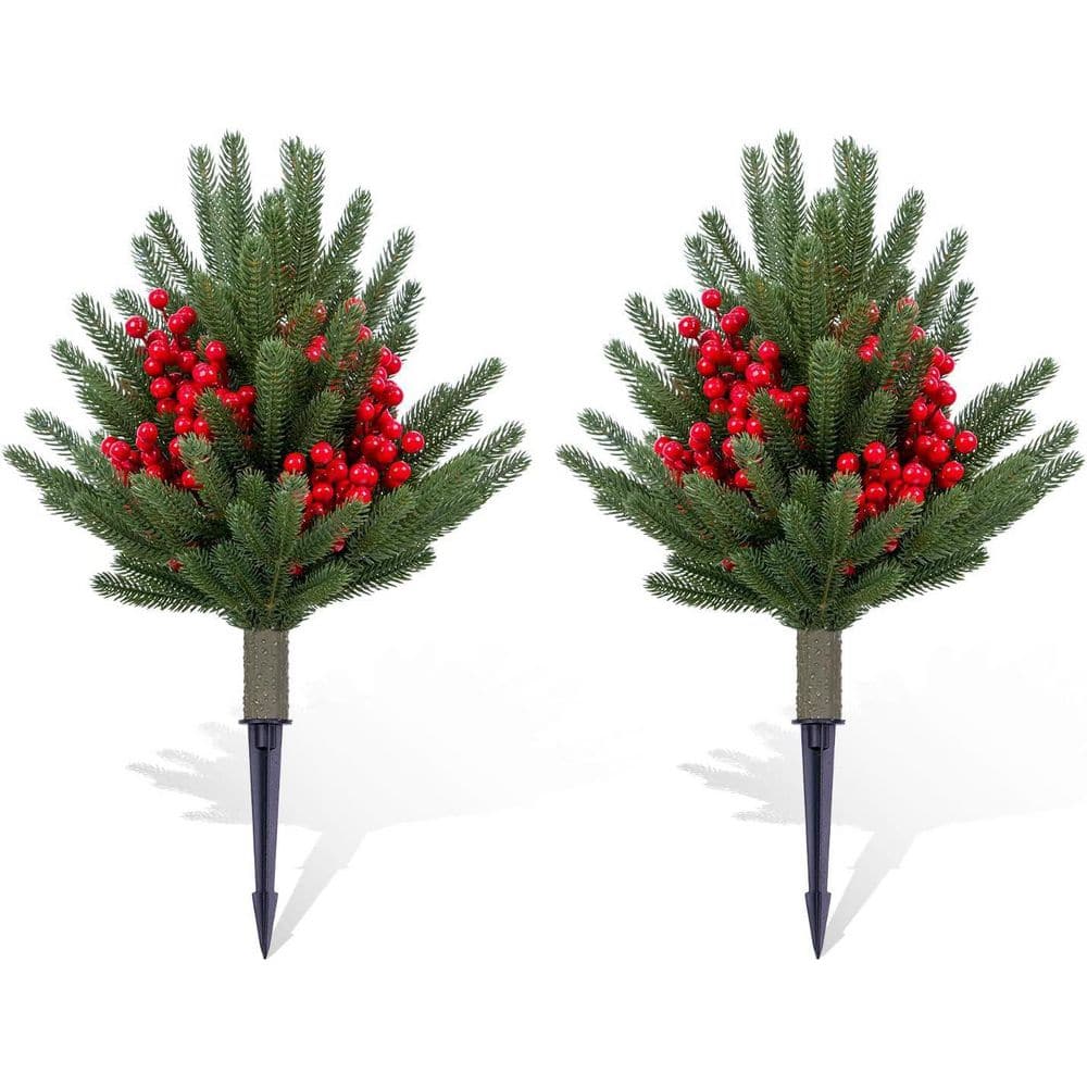 21.6 in Artificial Topiary Trees with Spike Set of 2 Topiary Plants with Metal Ground Spike Faux price history on PriceWatchPro