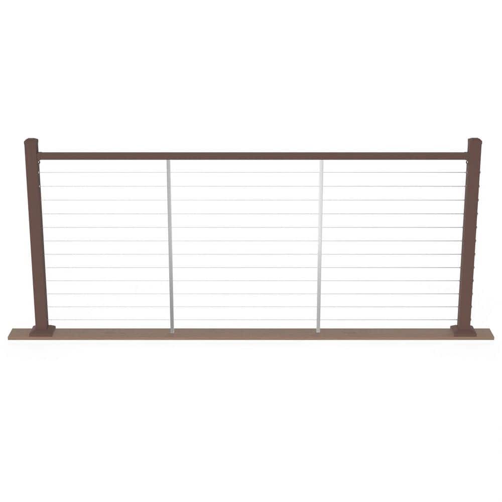 Cable Rail 42 in. x 8 ft. Weathered Brown Aluminum Rectangular Top for Cable Railing System price history on PriceWatchPro