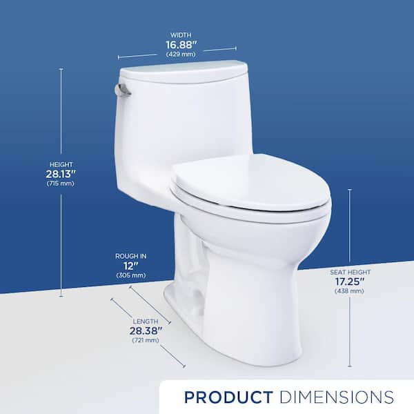 TOTO UltraMax 12 in. Rough In 1-Piece 1.6 GPF Single Flush