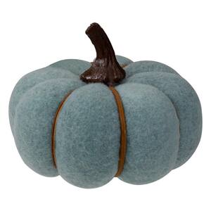 5 in. Blue and Brown Fall Harvest Tabletop Pumpkin