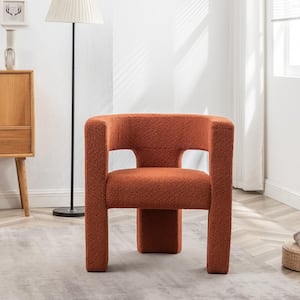 Caramel 28 in. Wide Boucle Upholstered Square Arm Chair