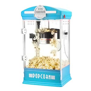 4 oz. Blue Big Bambino Popcorn Machine with (24-Pack) of All in 1-Popcorn Kernel Packets, Scoop, and Bags - 1.5 Gal.