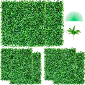 Artificial Boxwood Panels 20 in. x 20 in. Boxwood Hedge Wall Panels PE Artificial Grass Backdrop Wall (6-Piece)