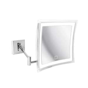 Beauty 400 T 8.3 in. x 8.7 in. Wall Mounted Battery Operated 5 x Magnification Bathroom Makeup Mirror in Polished Chrome